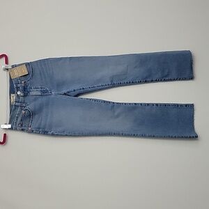 NWT Madewell Kick Out Jeans Ankle Length Medium Faded Wash Raw Hem Size 25